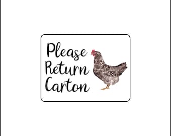 48 Please Return Carton Egg Carton Labels Stickers