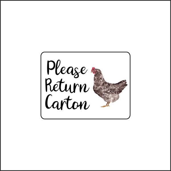 48 Please Return Carton Egg Carton Labels Stickers
