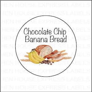 40 Chocolate Chip Banana Bread Labels Stickers