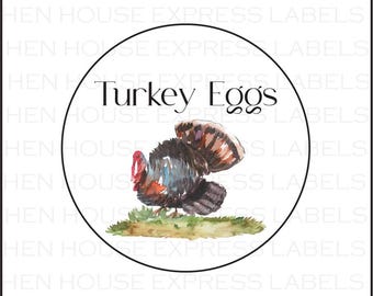 40 Turkey Eggs Carton Labels Stickers