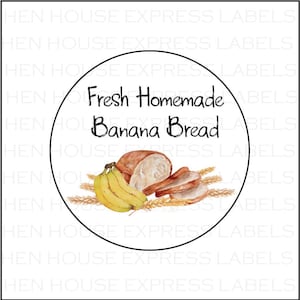 40 Homemade Banana Bread Labels Stickers