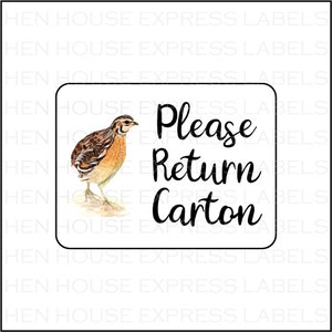 48 Please Return Carton Egg Quail Carton Labels Stickers