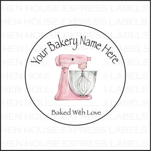 Custom Bakery Logo Baked Goods Labels Stickers (40 2" , 36 2.5", or 30 3")