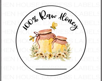 40 Raw Honey Date Stickers Labels