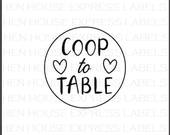 96 Coop To Table Egg Carton Labels Stickers