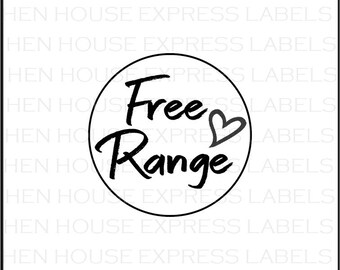 96 Free Range Egg Carton Labels Stickers