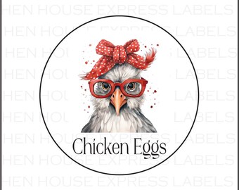 40 Chicken Eggs Labels Stickers