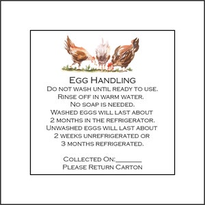 36 Egg Handling Care Carton Labels Stickers
