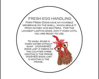 Egg Handling Care Carton Labels Stickers (30 3" or 36 2.5" or 40 2")