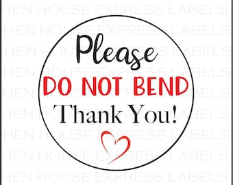 40 Do Not Bend Round Shipping Mailing Labels Stickers