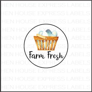 96 Farm Fresh Egg Carton Labels Stickers