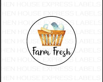 96 Farm Fresh Egg Carton Labels Stickers