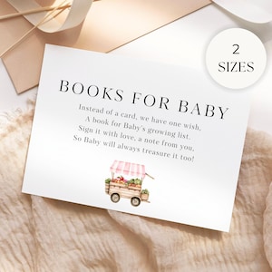 Locally Grown Baby Shower Books for Baby Insert Template, Editable Farmers Market Theme, Pink Home Grown, Country Farm Veggies Fruits, BS51