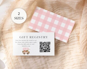 Locally Grown Baby Shower Gift Registry Card Template, Editable Farmers Market Theme, Pink Home Grown Insert, Country Farm Veggie Fruit BS51