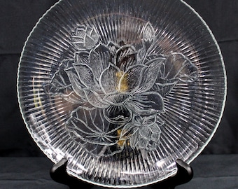 Juego de 4 platos llanos de cristal transparente Arcoroc Crocus Canterbury de 27,6 cm (10 7/8").