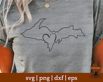 Michigan Upper Peninsula SVG PNG Digital Download, UP Michigan dxf eps files, Vector Graphics, Yooper Gift, Up North Michigan Gifts, Cricut