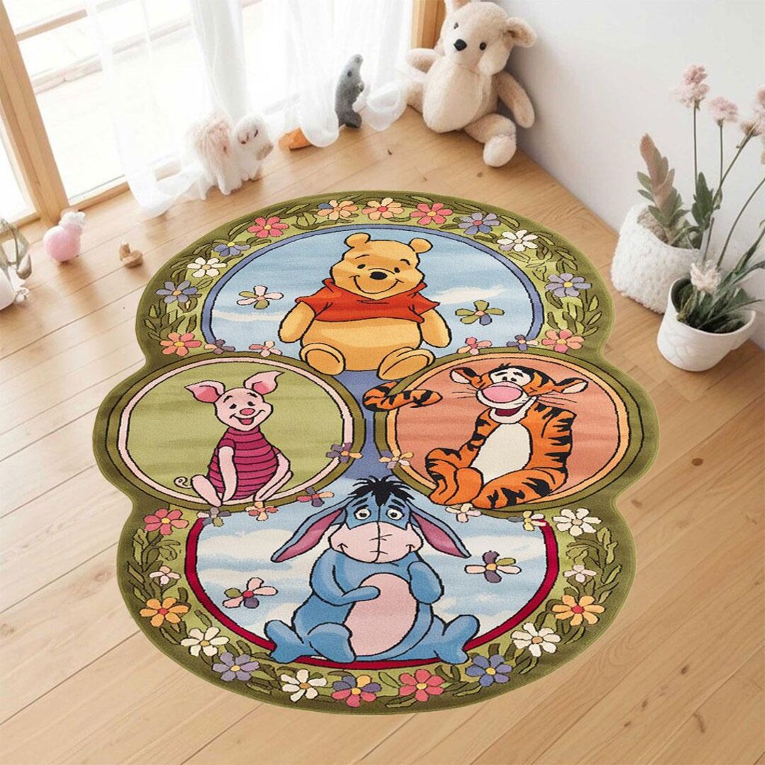 Winnie the Pooh Rug, Winnie Rug, Gift for Kids Room Rug, Colorful Rug ...