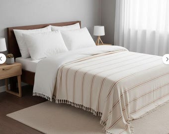 Cotton Quilt, Bed Cover, Multi-purpose Blanket, Turkish Cotton Throw, Gift for Home Lovers