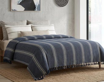 Cotton Quilt, Bed Cover, Multi-purpose Blanket, Turkish Cotton Throw, Gift for Home Lovers