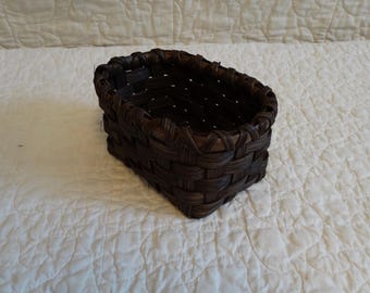 Hand Woven Basket: Dark Walnut Small Storage