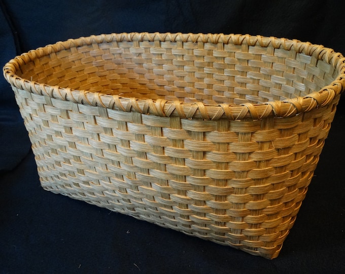 Hand Woven Basket in Golden Oak. Large Storage Basket. Large Quilt