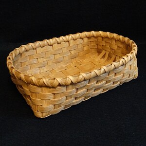 Hand Woven Golden Oak Rectangular Basket – Traditional Storage Tray
