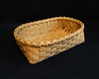 Hand Woven Basket in Golden Oak.  Storage Baskets. Rectangular Basket. Custom made baskets. Traditional handmade baskets in lots of sizes.
