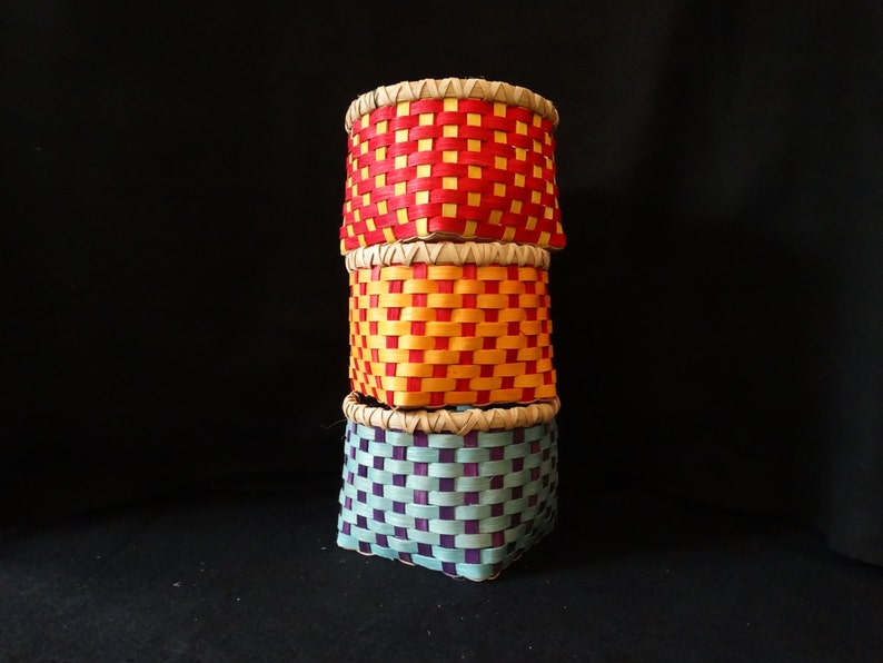 Hand Woven Basket in Chartreuse and Bright Turquoise Baskets Hand made baskets in fun colors! Storage Basket