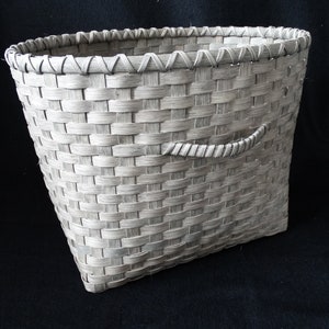 Hand Woven Large Storage Basket: Light Gray Mudroom Organizer