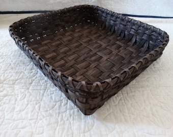 Hand Woven Basket: Dark Walnut Water-Based Stain, Medium Storage