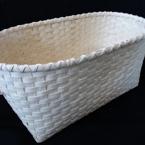 Custom Hand Woven Splint Reed Basket: Large Storage, Pick Your Stain
