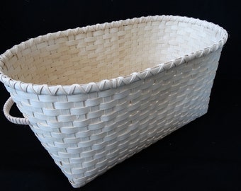 Custom Made Hand Woven Basket In Natural (you pick the stain color).  Very Large Storage Basket. Baskets.  Handmade baskets by Jean Johnson