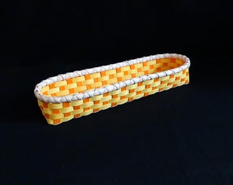 Hand Woven Bread Basket: Golden Yellow & Sunshine Orange