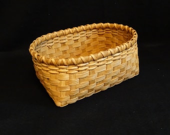Hand-Woven Basket: Golden Oak Rectangular Storage Basket