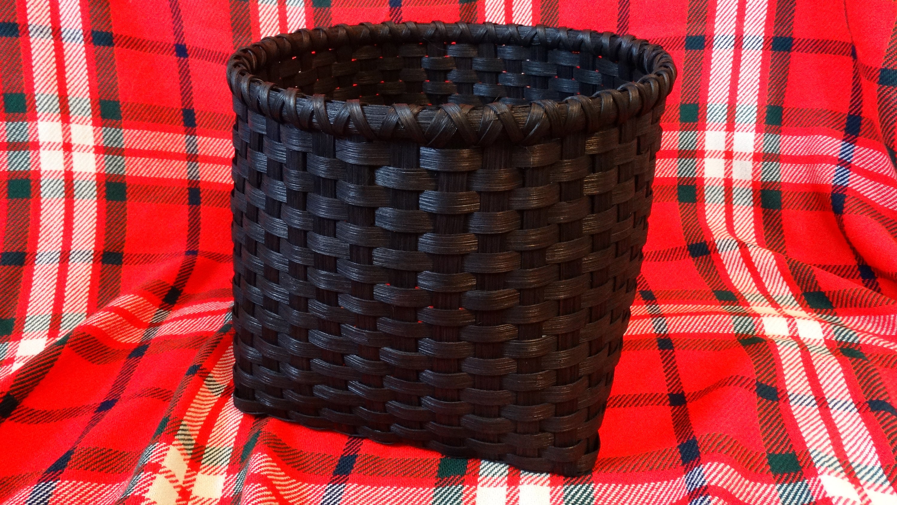 Hand Woven Basket in very dark black.. Large Storage Basket. Etsy