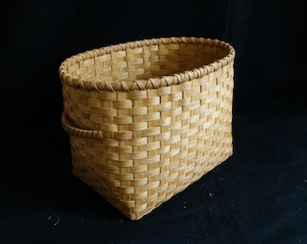 Hand Woven Basket: Golden Oak Large Storage Basket with Handles