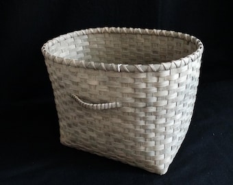 Hand Woven Large Storage Basket: Light Gray Mudroom Organizer