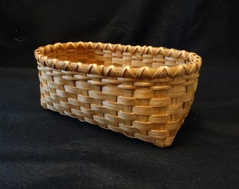 Hand Woven Basket: Golden Oak Rectangular Storage Basket