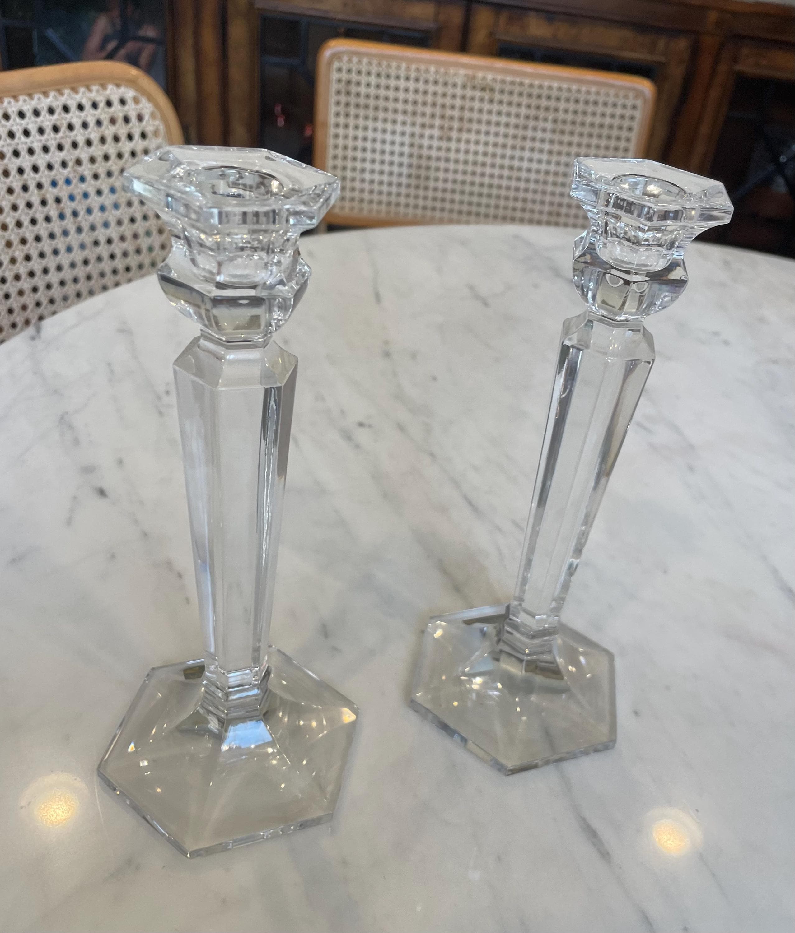 Vintage Mikasa Crystal Candle Holders - Etsy