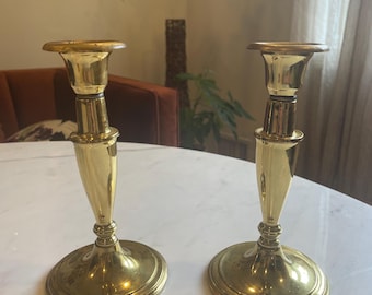 Ensemble de bougeoirs vintage en laiton