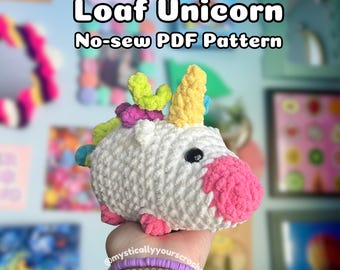 Padrão de pelúcia de crochê de unicórnio sem costura (PDF) – Download digital de amigurumi