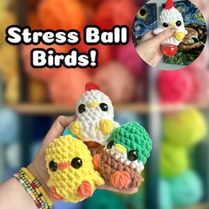 Handmade Crochet Bird Stress Ball Fidget Toy for Adults and Kids