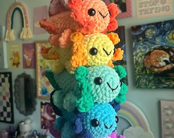 Handmade Crochet Axolotl Plushie Gift Decor