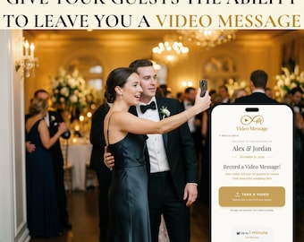 Hochzeitsvideo-Gästebuch – Digitaler QR-Code | Gäste senden Videobotschaften, keine App erforderlich | Selbstgeschnittener Hochzeitsfilm in 24 Stunden | Für immer Ihr Andenken