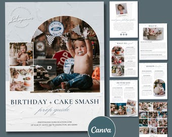 Cake Smash Fotografie Session Prep Guide: Bearbeitbare Canva Vorlage