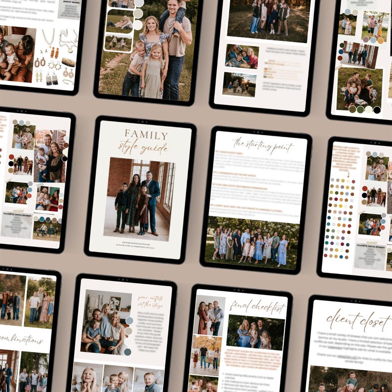 Photo Styling Guide Family Photo Style Guide Template | Editable Canva What to Wear Guide ...