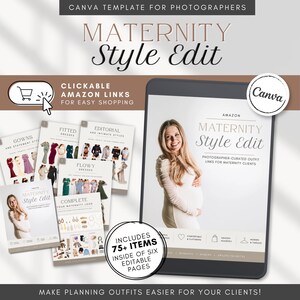 Maternity Guide Template, Editable Canva Lookbook for Photography Clients