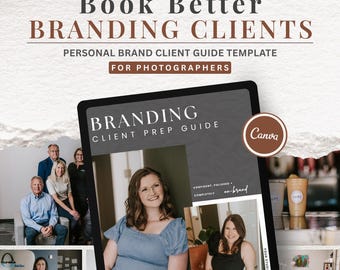 Branding Photography Prep Guide | Client Welcome Packet Canva Template for Photographers