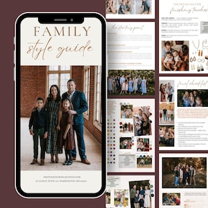 Foto Style Guide Vorlage | Bearbeitbares Canva Outfit Design | Was zu tragen für die Familienfotografie