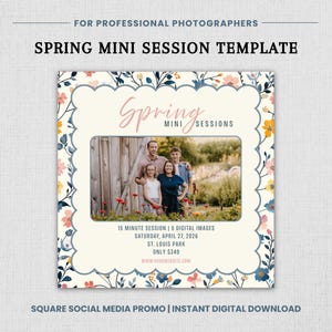 Spring Mini Session Template for Photographers | Canva Instagram Marketing Graphic